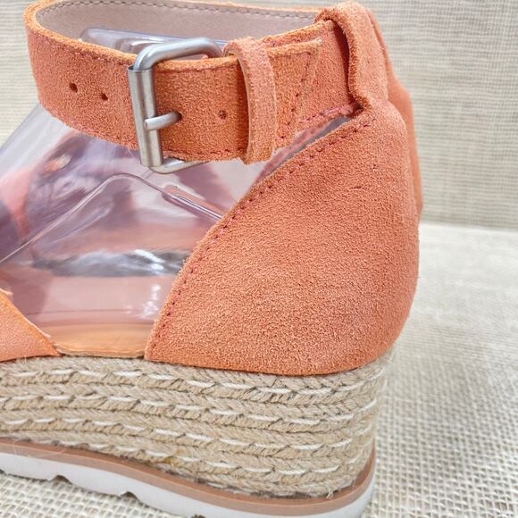 Dolce Vita Liza Coral Suede Leather Wedge Platform Sandal, Espadrilles, Ladies 8 - Picture 5 of 10